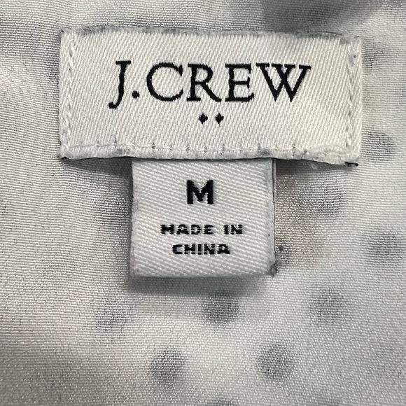 J. Crew Short Sleeve White Black Polka Dot Blouse Ruffles Size Medium - Picture 3 of 8